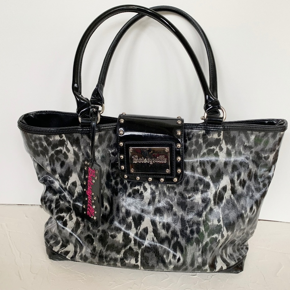 Betsey Johnson Betsyville Leopard Print Large Bag